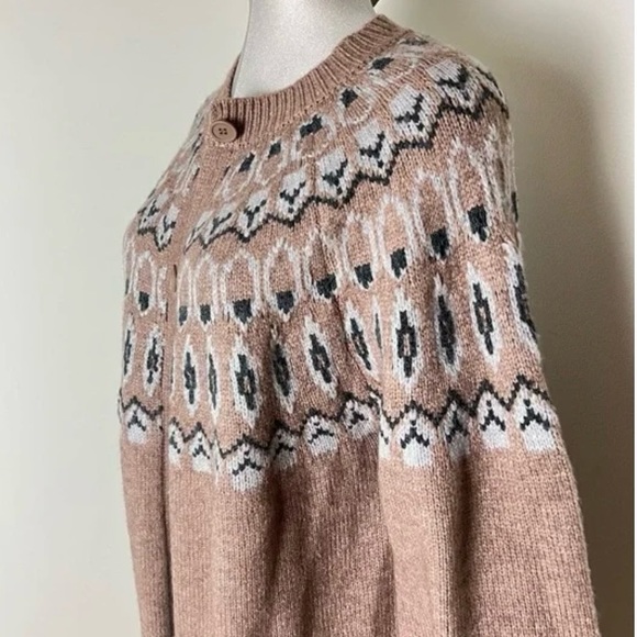 Max edition Fair Isle Intarsia knit long Cardigan sweater Small - Picture 1 of 5